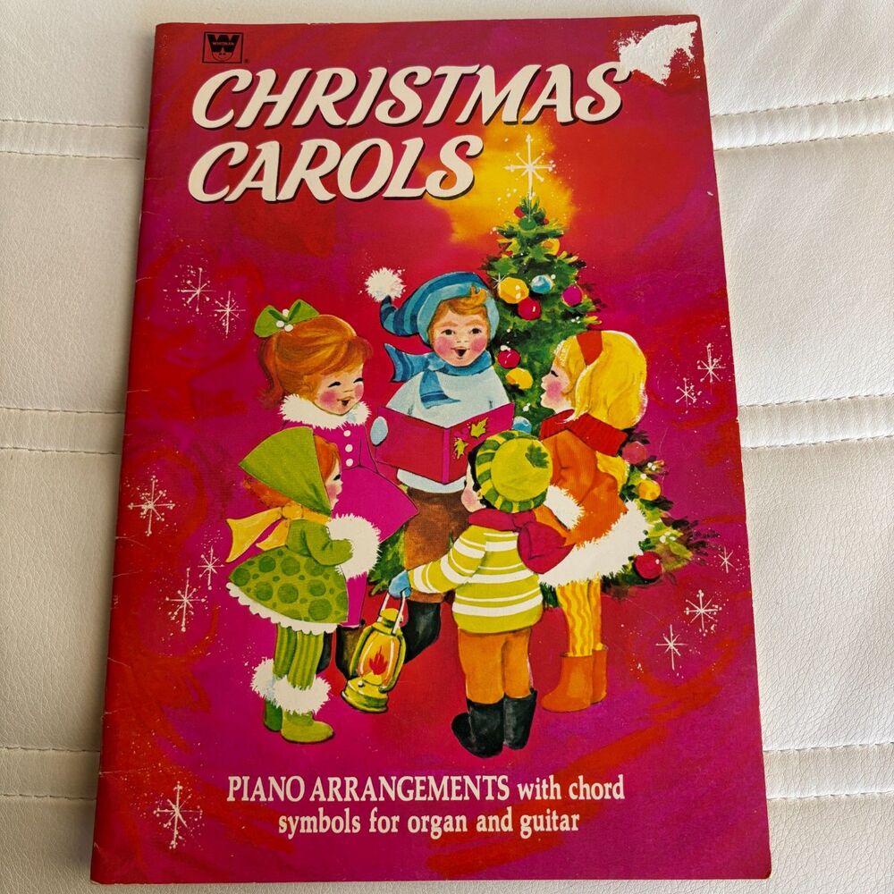 Vintage 1969 Whitman Christmas Carols Piano Songbook Sheet Music Illustrated